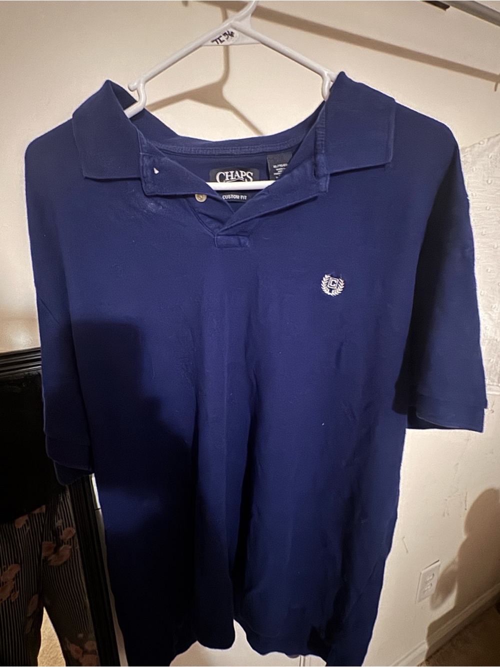 Chaps Navy Blue Custom Fit Polo